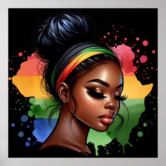 Schwarze Geschichte Monat Melanin Männer Frauen Ki Poster (Vorne)