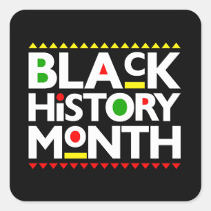 Schwarze Geschichte Monat Melanin Männer Frauen Ki Quadratischer Aufkleber