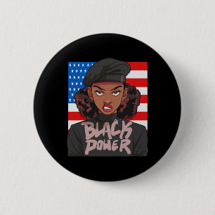 Schwarze Geschichte Monat Panther Party Afro Hair Button