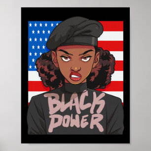 Schwarze Geschichte Monat Panther Party Afro Hair Poster