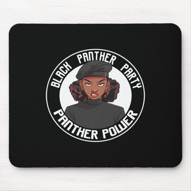 Schwarze Geschichte Monat Panther Party Logo Afro  Mousepad (Vorne)
