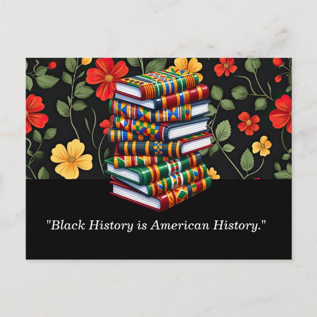 Schwarze Geschichte Monat Postkarte mit lebendiger (Vorderseite)