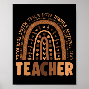 Schwarze Geschichte Monat Regenbogen Melanin Lehre Poster