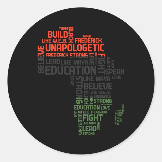 Schwarze Geschichte Monat Rot Grün und Schwarzes A Runder Aufkleber (Vorderseite)