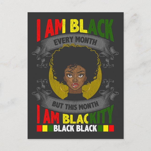 Schwarze Geschichte Monat Schwarz jeden Monat Frau Postkarte (Vorderseite)