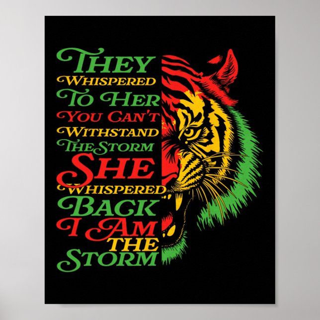 Schwarze Geschichte Monat Tiger Afrikanisch farben Poster (Vorne)