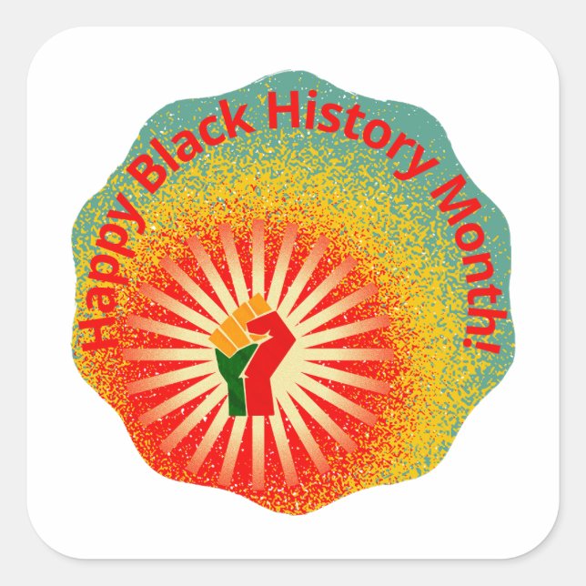 Schwarze Geschichte Monatsvibes, afrikanisches Erb Quadratischer Aufkleber (Vorderseite)