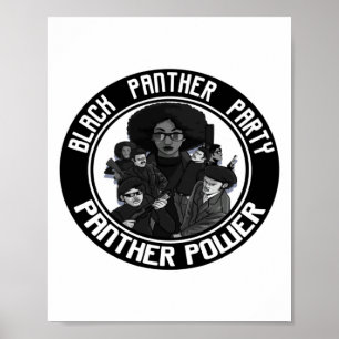 Schwarze Geschichte Panther Partei Afro Bürgerrech Poster