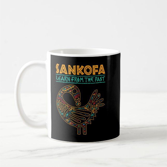 Schwarze Geschichte Sankofa Afrikanischer Bird 19. Kaffeetasse (Links)