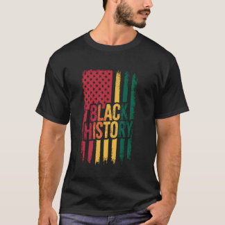Schwarze Geschichte US-Flagge Afroamerikanischer P T-Shirt