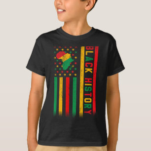 Schwarze Geschichte USA Amerikanischer Flaggenmona T-Shirt