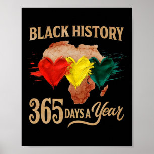 Schwarze Geschichtsmonat 365 Tage Karte Afro Afrik Poster