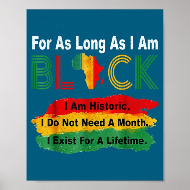 Schwarze Geschichtsmonat solange ich schwarzer Sto Poster (Vorne)