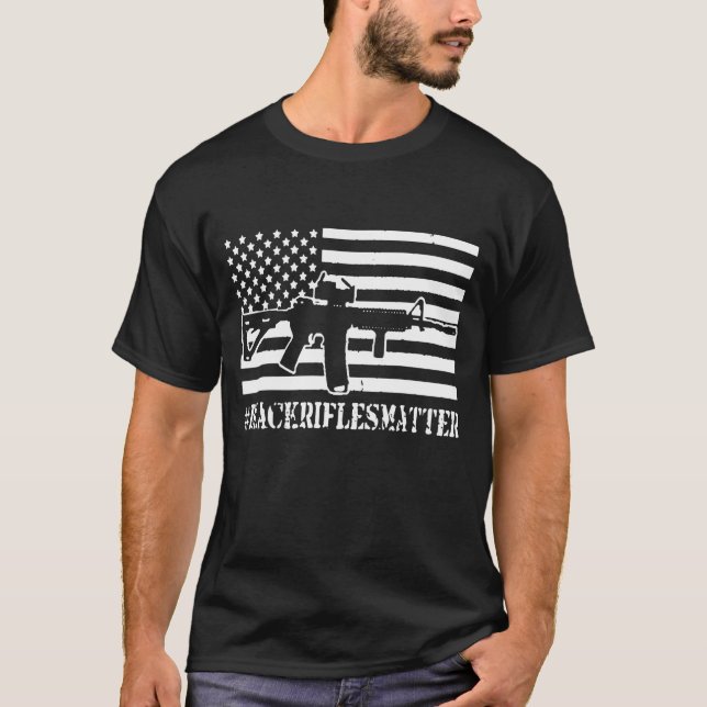 Schwarze Gewehr-Angelegenheit T-Shirt (Vorderseite)