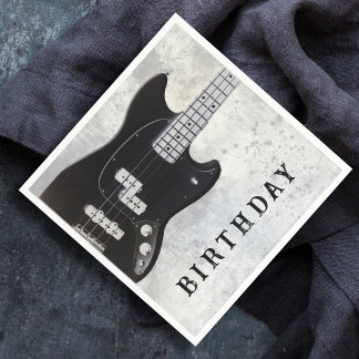 Schwarze Gitarre Geburtstag Party Servietten