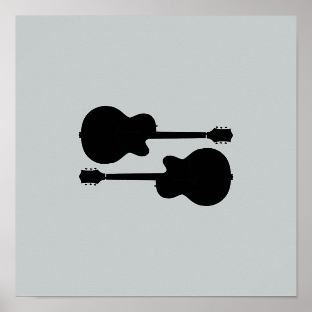 Schwarze Gitarrenmusik Poster (Vorne)