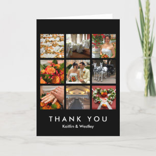 Schwarze Gitter-Collage 9 Fotos Erinnerungen Danke