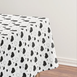 Schwarze glänzende Herzen niedlich romantische Mus Tischdecke
