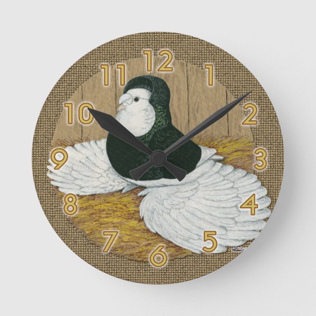 Schwarze Glatze Trompeter Uhr (Vorderseite)