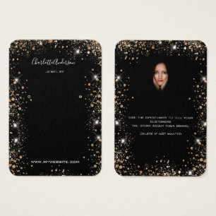 Schwarze Glitter-Gold-Ohrhänger-Fotokarte