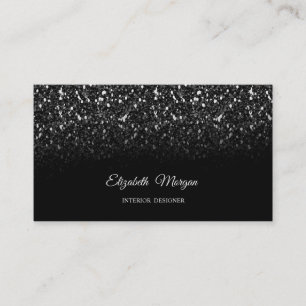 Schwarze Glitter Pailletten Elegant Visitenkarte