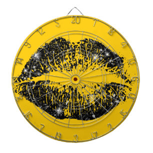 Schwarze Glitzer Lippen #2 Dartscheibe