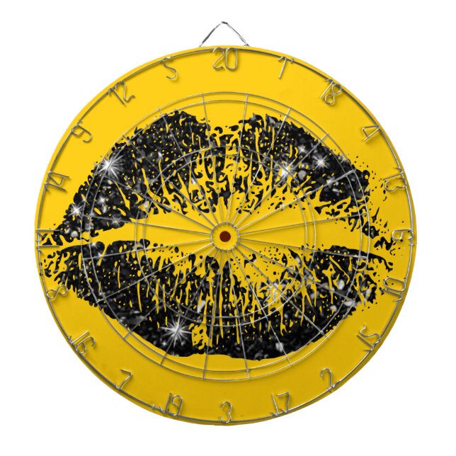 Schwarze Glitzer Lippen #2 Dartscheibe (vorne)