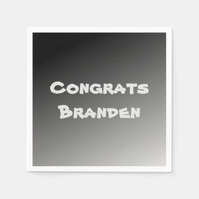 Schwarze Glückwunsch Serviette (Vorderseite)