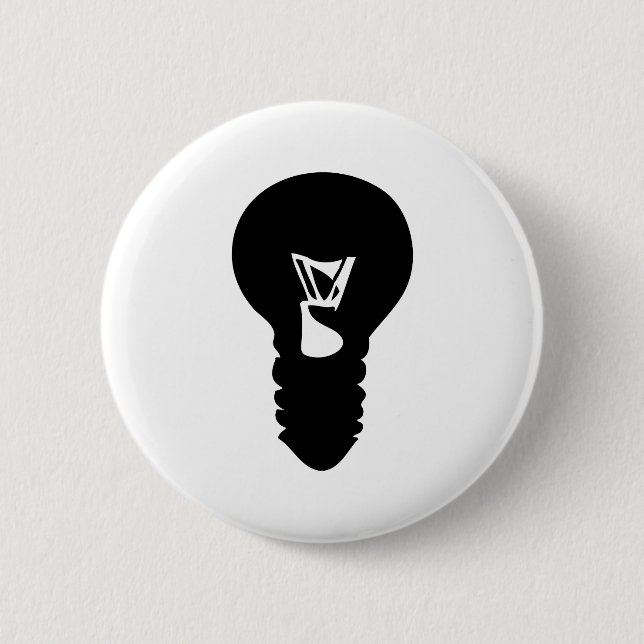 schwarze Glühlampeikone Button (Vorderseite)
