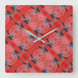 "Schwarze Gnat" Nassfliege, Fliegenfliegenfliege Quadratische Wanduhr