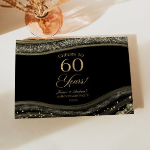 Schwarze Gold-Achat 60. Hochzeitstag-Party Gästebuch