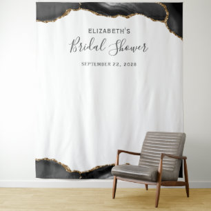 Schwarze Gold-Achat-Junggesellinnen-Abschied-Foto  Wandteppich