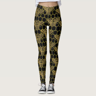 Schwarze Gold Biene CBDOilPrinzessin Leggings