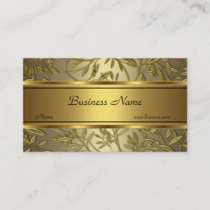 Schwarze Gold-Bronze-Blumen elegante Visitenkarte