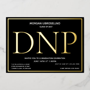 Schwarze Gold-DNP-Abschlussfeier Folieneinladung