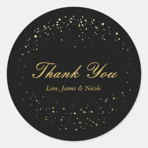 Schwarze & Gold Folie Abstrakte Kreis Punkte Aufkl Runder Aufkleber