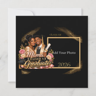 Schwarze Gold-Foto-Abschluss-Ankündigungs-Postkart Ankündigung