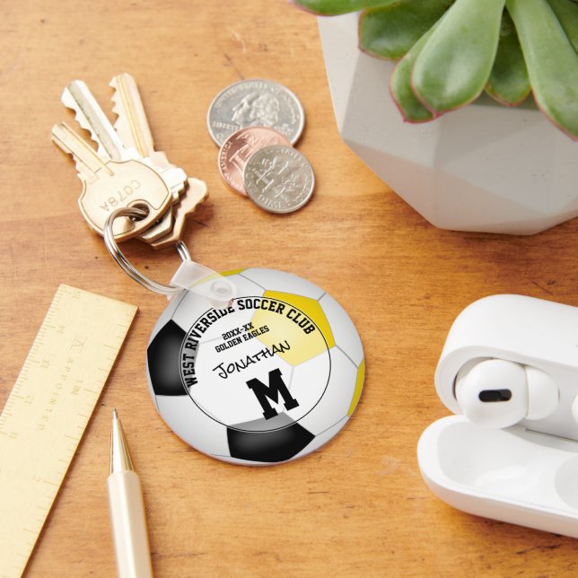 Schwarze Gold Fußball-Mannschaft Farben Geschenke  Schlüsselanhänger (Schreibtisch)