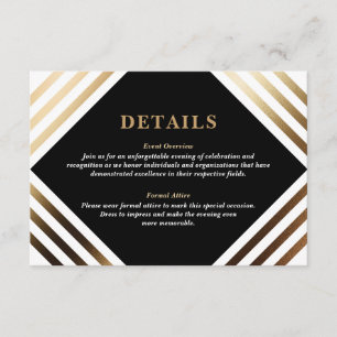 Schwarze Gold-Geometrie-Gala-Details Einlegekarte Begleitkarte