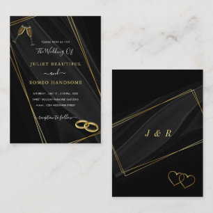 Schwarze Gold gerahmte Vorlage für Ihre Hochzeitse