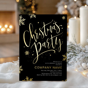 Schwarze Gold-Handschrift-Kalligrafie-Christmas-Pa Folien Feiertagskarte