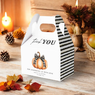 Schwarze Gold Herbst Kürbis Baby Shower Geschenkbo Geschenkschachtel