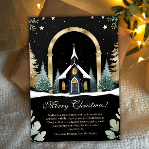 Schwarze Gold-Kirchen-Bibel-Verse Weihnachten Chri