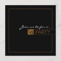 Schwarze & Gold Lux Glitter elegante PARTY-Einladu
