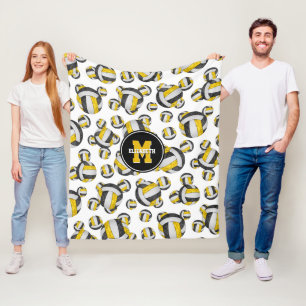 Schwarze Gold Mannschaft wählt Mädchen Sport Volle Fleecedecke