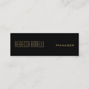 Schwarze Gold Monogramm Slim Manager Visitenkarte