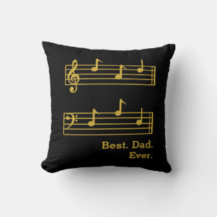 SCHWARZE GOLD MUSIKNOTEN BEST VATER JE TREBLE BASS KISSEN
