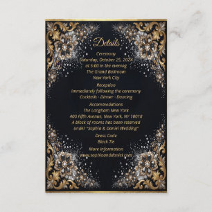 Schwarze Gold-Perlen-Diamant-Bow-Luxus-Formality Begleitkarte