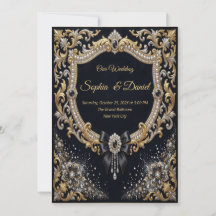 Schwarze Gold-Perlen-Diamant-Schleife Luxus Formal