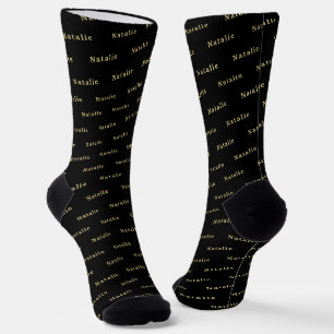 Schwarze Gold Personalisierte Namenssocken Benutze Socken